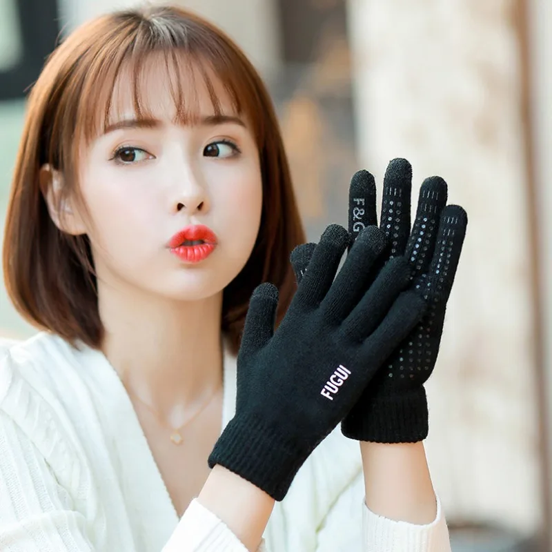 Нескользящие перчатки для сенсорных экранов влюбленных шерстяные мужчин и