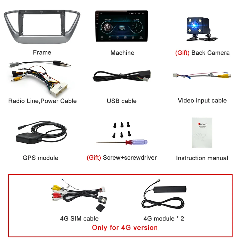 Junsun V1 2G+ 32G Android 9,0 для hyundai solaris Verna автомобильный Радио Мультимедийный видео плеер gps RDS 2 din dvd