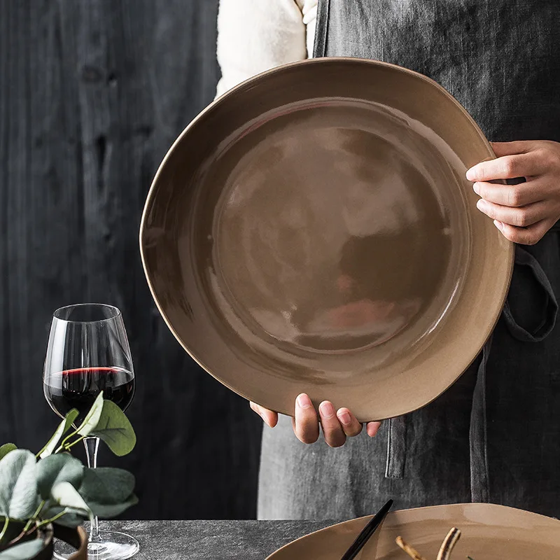 

European ceramic tableware creative dish dish dish simple western dish steak dish household dish pasta dish