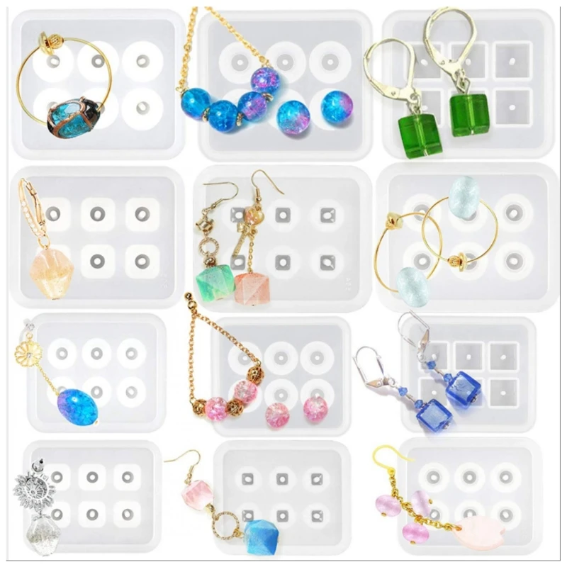 

12 шт./компл. DIY Подвески ручной работы для ювелирных изделий, изготовление кристаллов, браслет, ожерелье из бисера, силиконовая форма