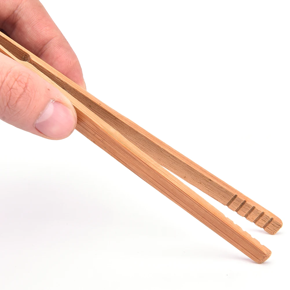 

New 14.5cm Wood Color Textured Bamboo Kongfu Tea Utensil Tweezers Wholesale