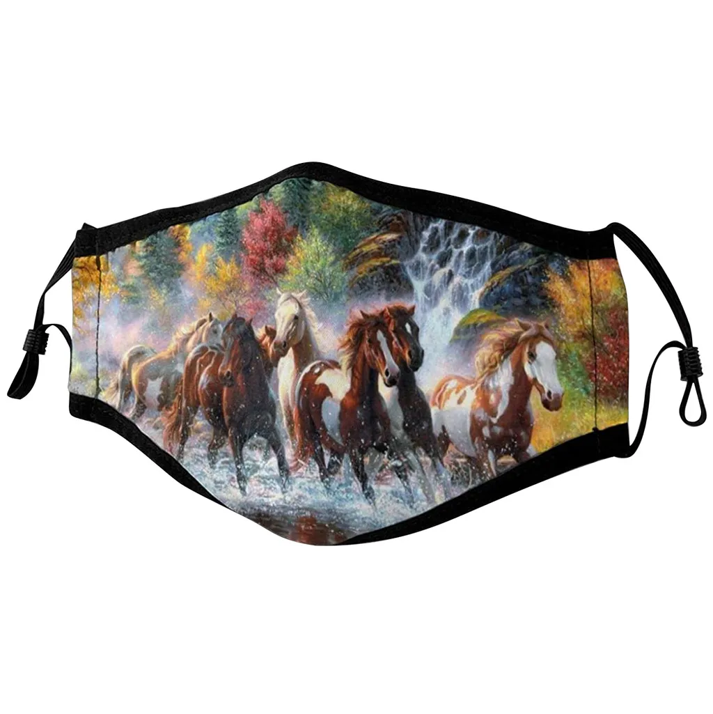 Взрослая маска с принтом лошади для женщин и мужчин Пыленепроницаемая