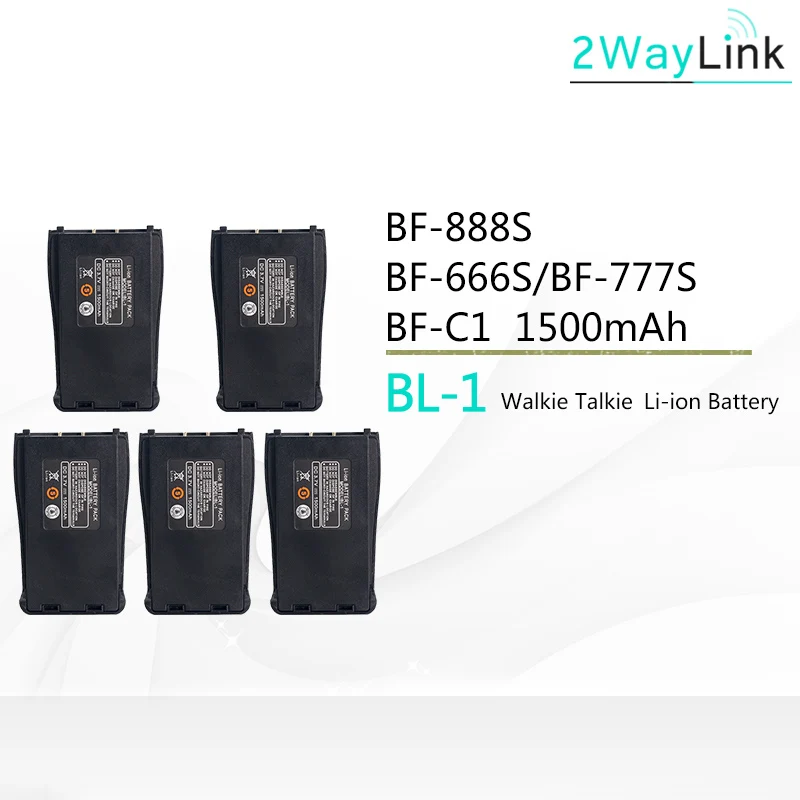 5 PCS Battery BF-C1 Baofeng BF-888S батарея BL-1 автомобильное зарядное устройство для BF-666S BF-777S 888s BF-88E совместим с H-777 H777 - Цвет: 5 PCS Battery