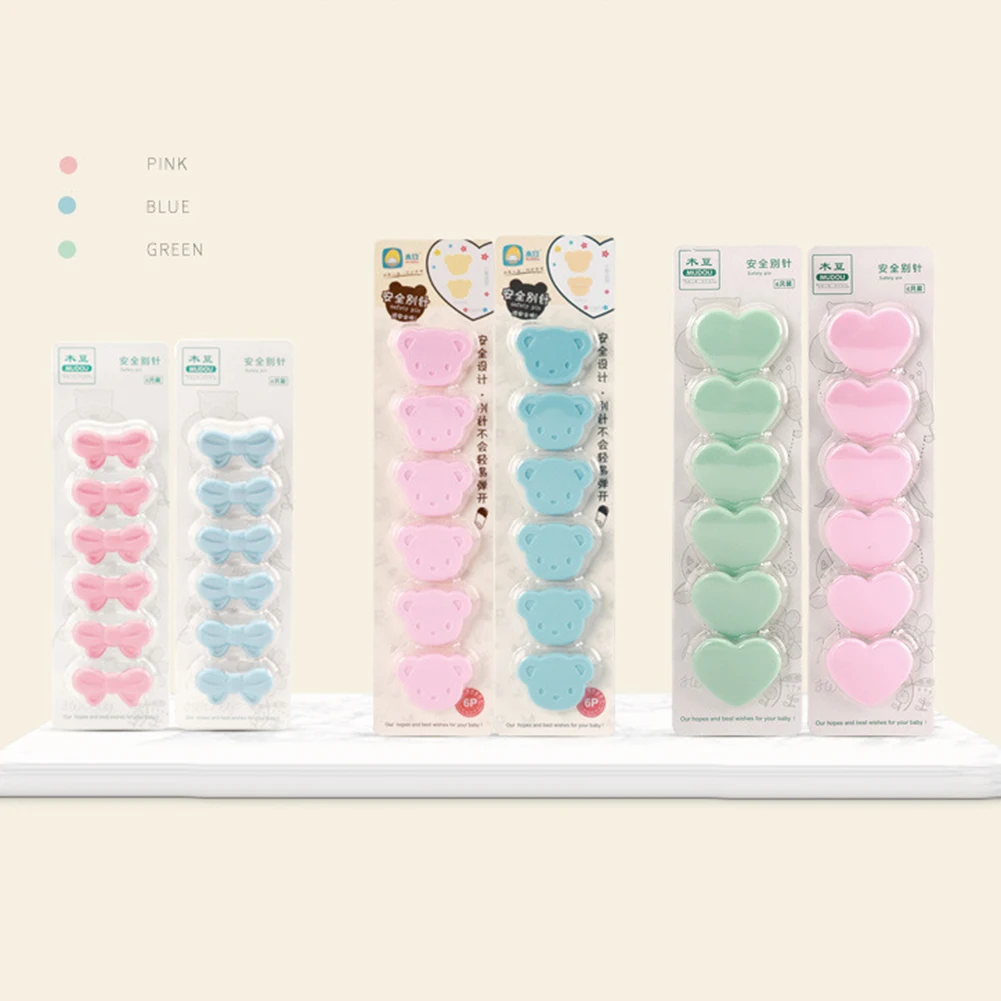 Зажим для слюнявчика в форме медведя 6 шт. | Детская одежда и обувь