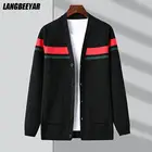 Высококачественный новый дизайнерский бренд, роскошный модный японский мужской вязаный кардиган, свитер, повседневные однотонные пальто, куртка, Мужская одежда 2022