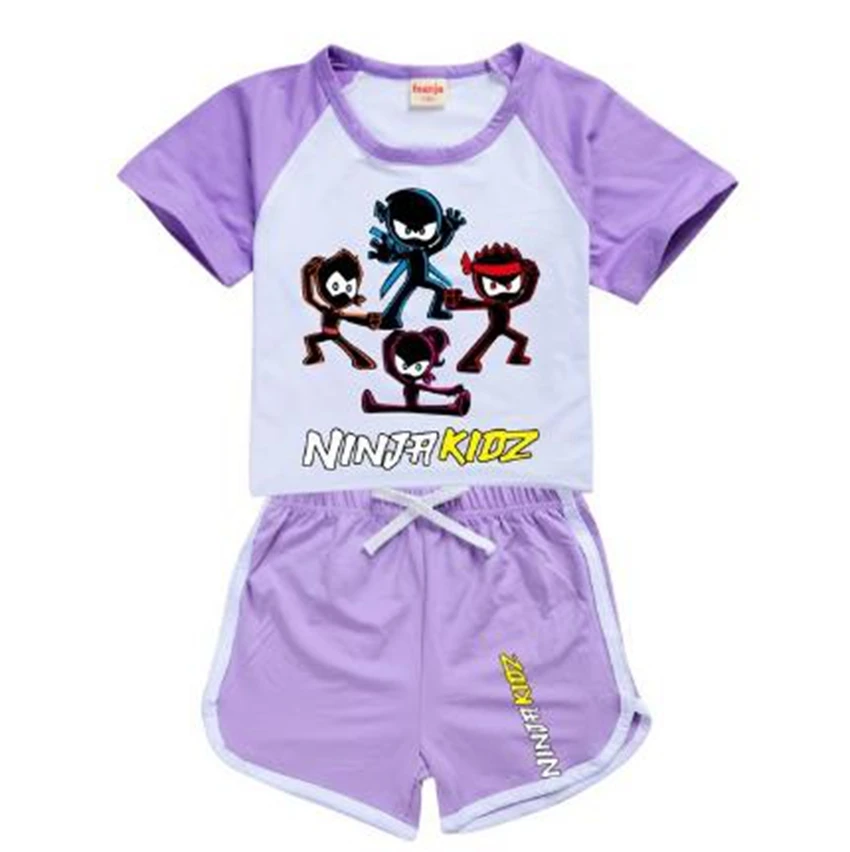 NINJA KIDZ 100-170 новинка футболка шорты Повседневный Спортивный костюм Детская