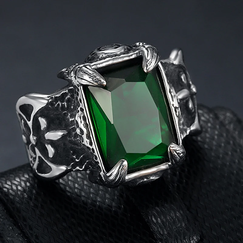 Классический Коготь Дракона синий/черный/зеленый/красный циркон кольцо с