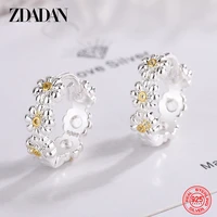 zdadan new arrival 925 sterling silver daisy hoop earrings for women fashion jewelry accessories