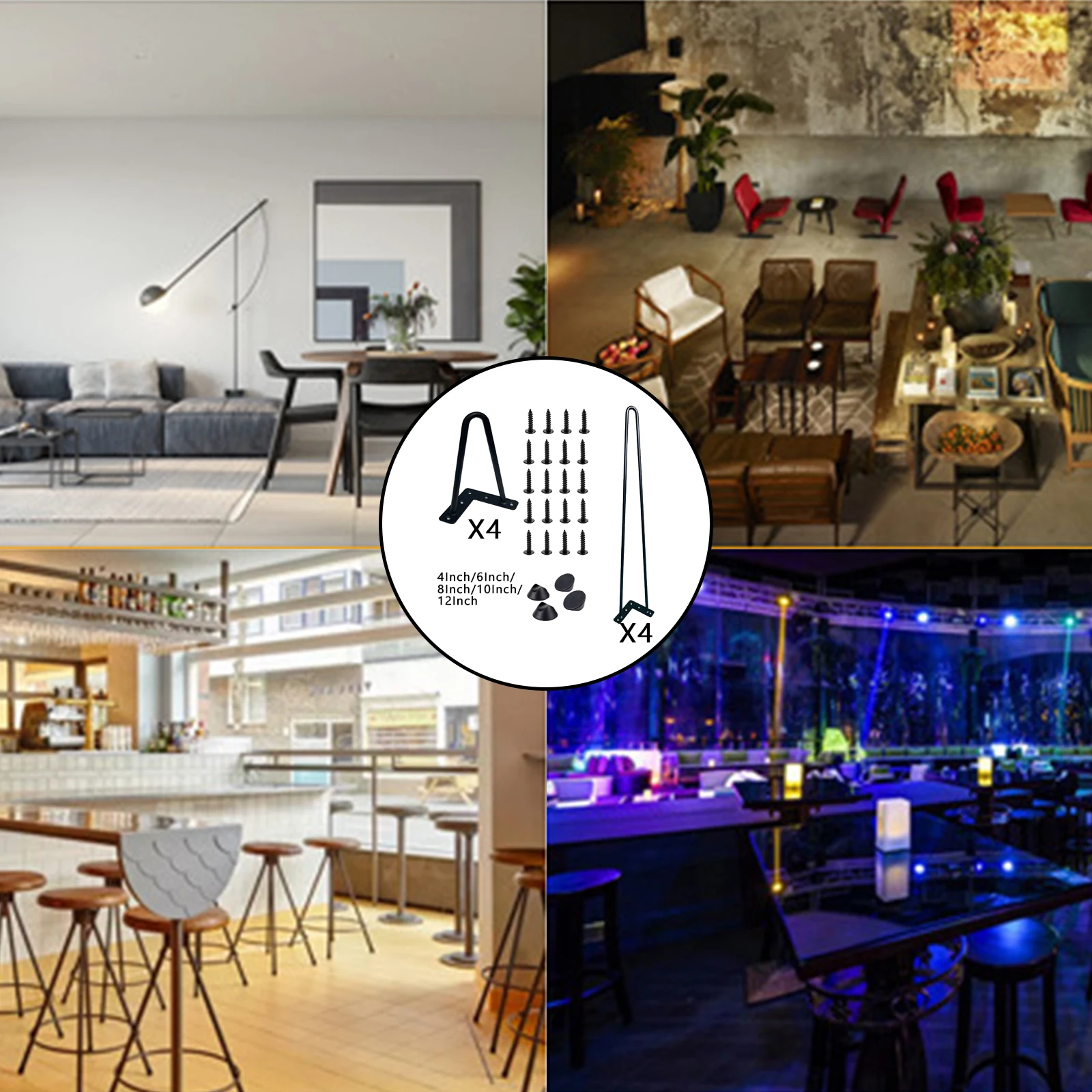 

Furniture Legs Table Legs with Screws DIY Bedside Tables TV Stand End Tables Sofa Side Table Coffee Bench Furniture Protector