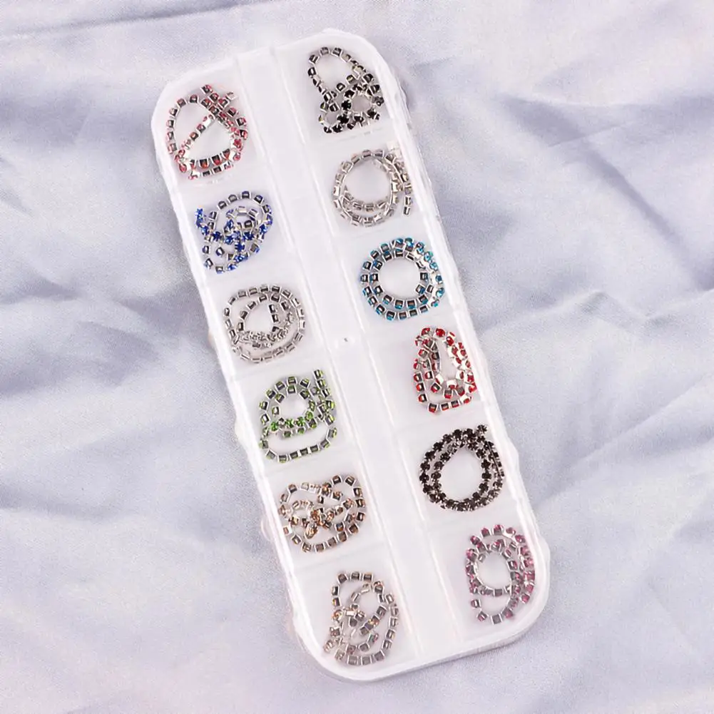 12 отделений в коробке красивые искусственные ногти искусство для творчества