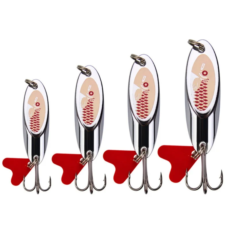 

7g-21g Oblique Cut Sequin Lure Metal Hard Bait With Red Heart-shaped Artificial Fishing Bait