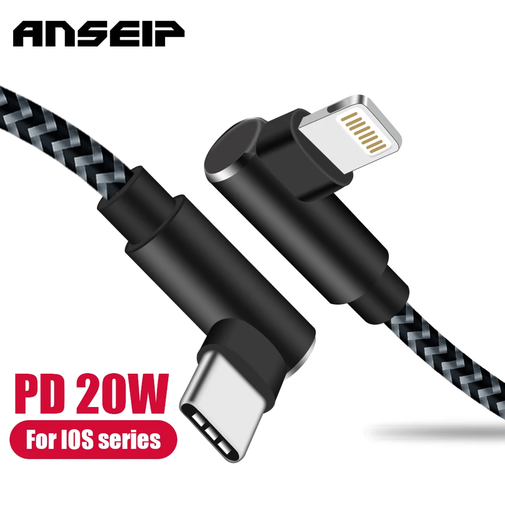 Зарядный кабель ANSEIP PD 20 Вт USB Type C для IOS быстрая зарядка iPhone 12 11 Pro Max 6 7 8 X iPad