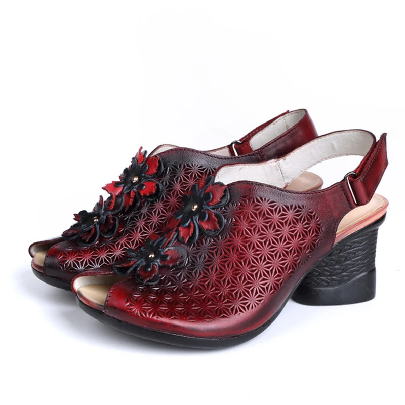 Повседневные женские босоножки из натуральной кожи Женская обувь на платформе