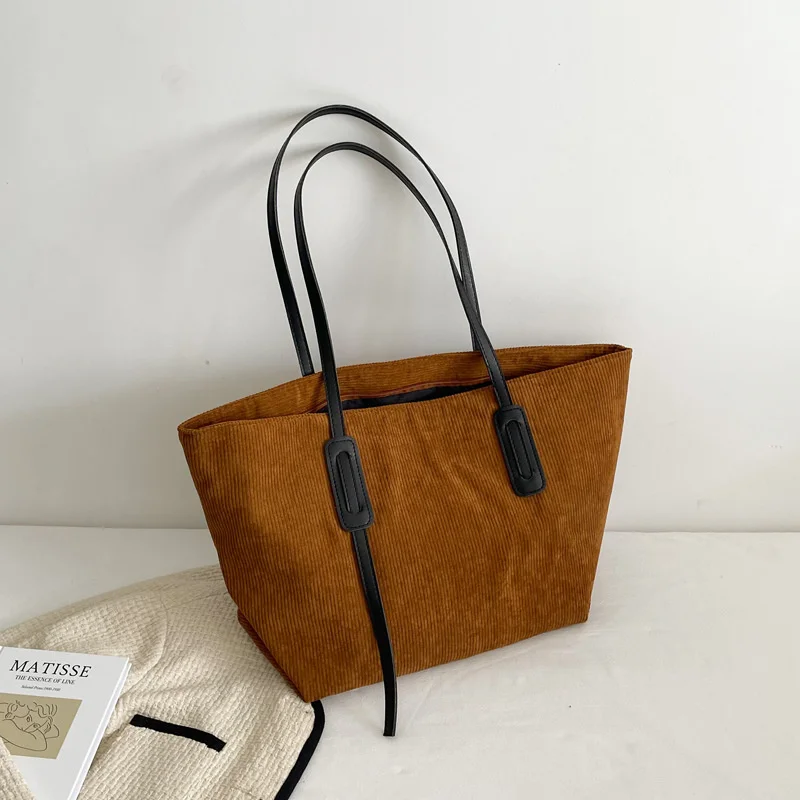 

Вместительная женская сумка для зимы, новая модная простая сумка через плечо, однотонная бархатная сумка-тоут в иностранном стиле