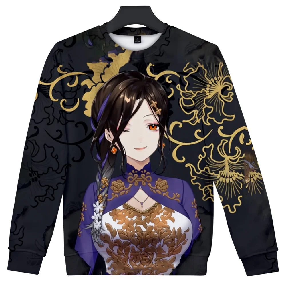 

Свитер Vtuber Shirayuki Tomoe 3D для мужчин и женщин, праздничный Повседневный милый свитшот с длинным рукавом в стиле Харадзюку