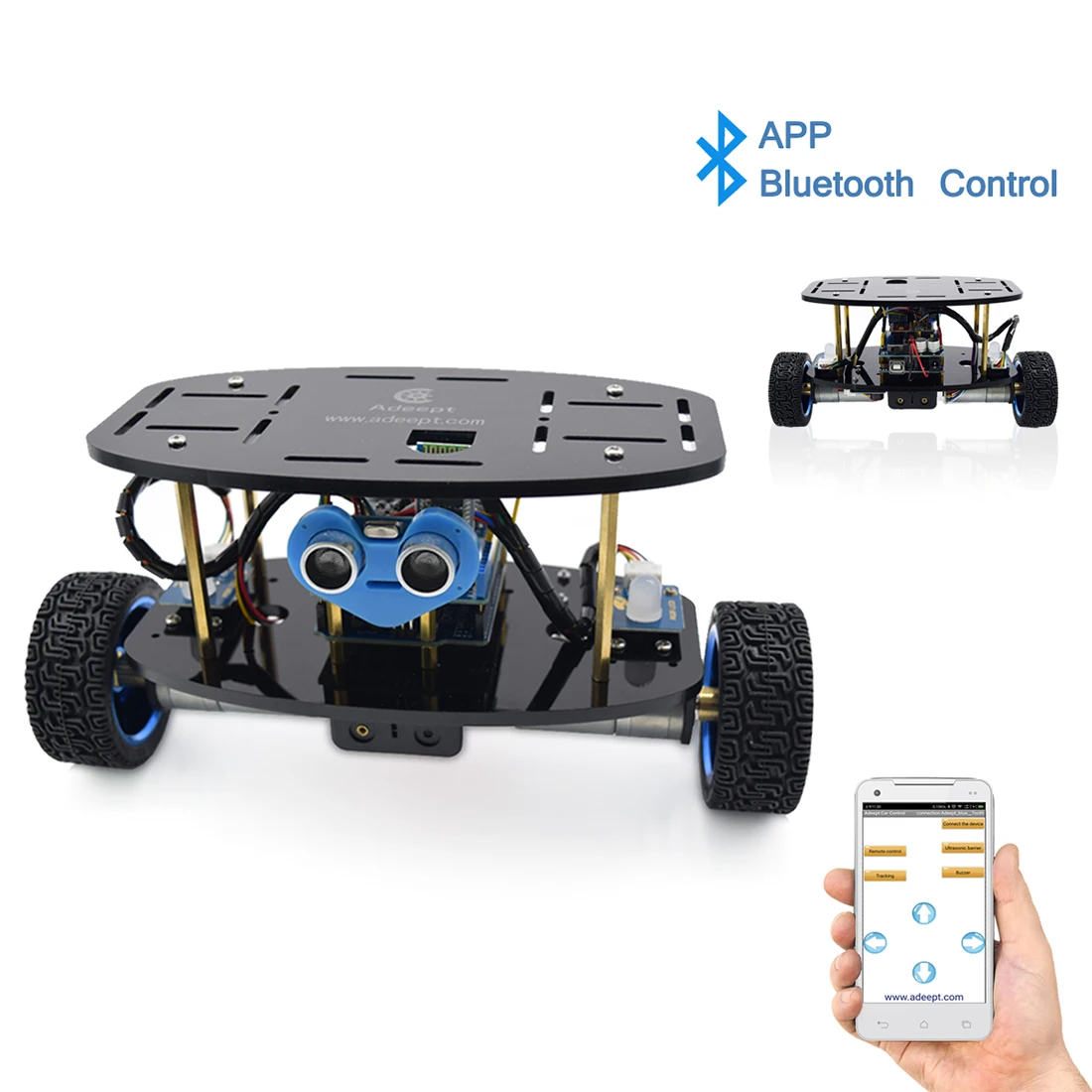 Adeept 2Wheel Self-Balancing Upright Car Robot Kit MPU6050 Accelerometer Gyroscope Sensor TB6612 Motor Driver for Arduino UNO R3