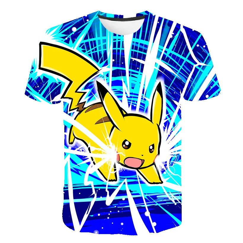 

The latest Pokémon series 3D printed T-shirt boy girl wild face casual O-neck short sleeve Cosplay funny T-shirt Pokemon 4-14T