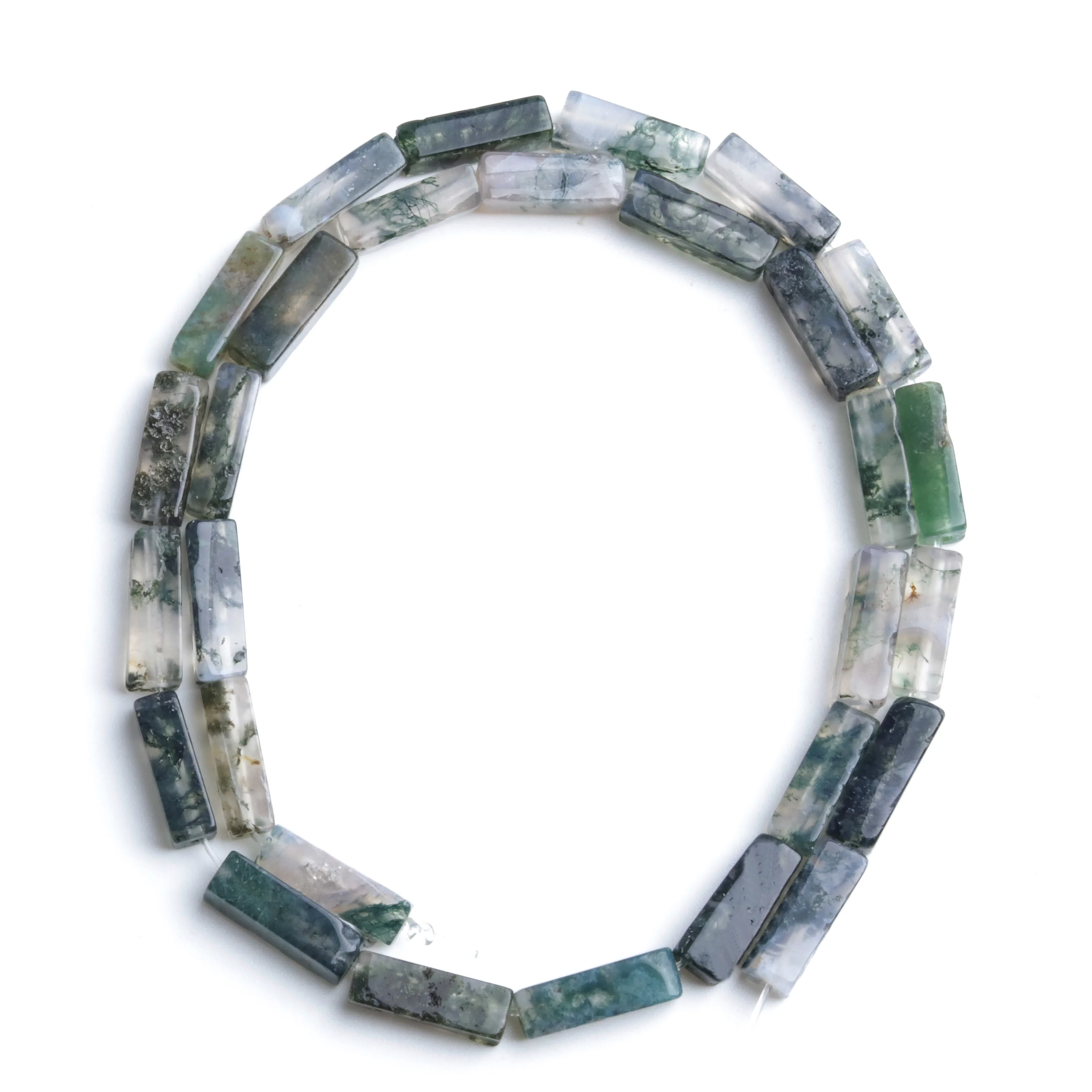 

Natural Stone 4x13mm Aquatic Agat Rectangular Column Rectangular Square Loosely Spaced Bead Separator Bead DIY Necklace Bracelet