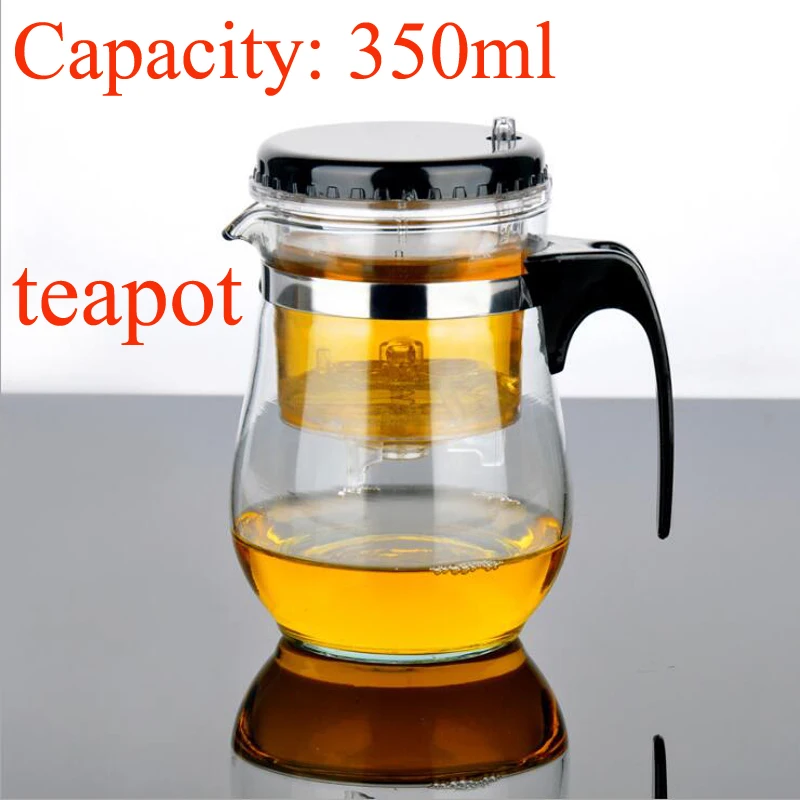 

High quality Heat Resistant Glass Teapot Chinese kung fu Tea Set Puer Kettle Coffee Glass Maker Convenient Office Tea Pot