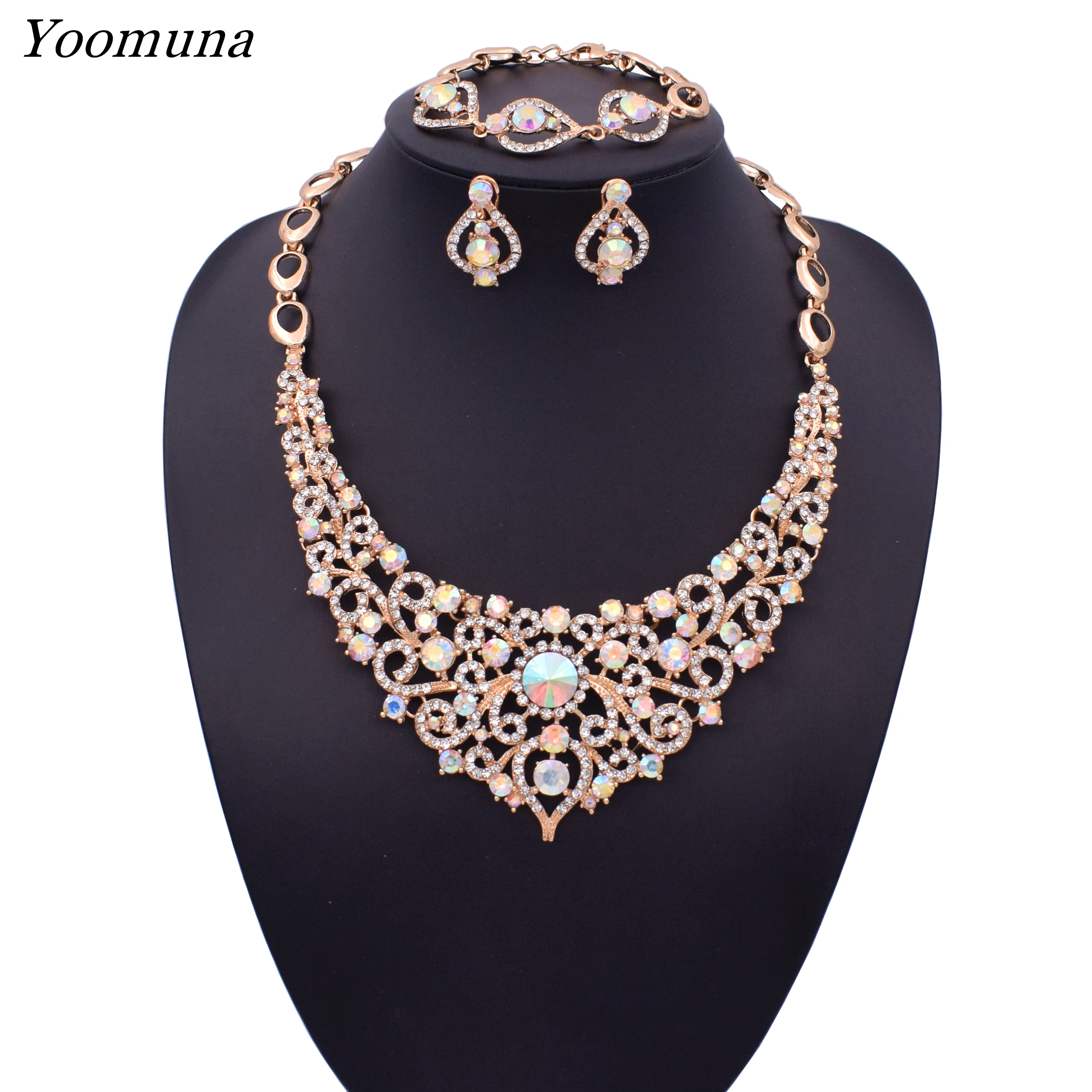 2019 Мода Дубай женские элегантные капли воды кубический циркон комплекты