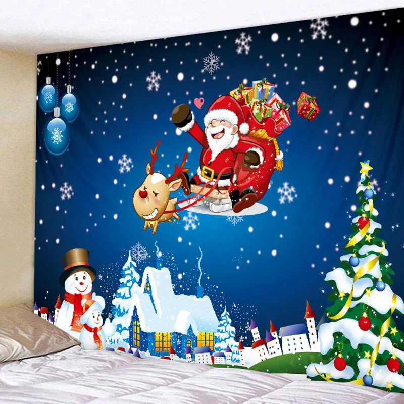С Рождеством гобелен Telas Decorativas para pared, прохладные огни Рождественские елки Настенный Ковер картины хиппи домашний декор