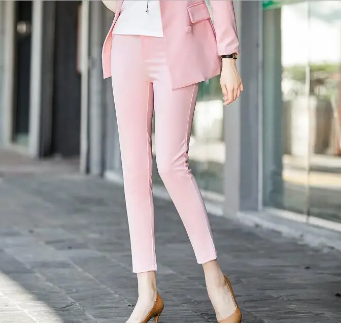 Брюки женские прямые до щиколотки со средней посадкой красные синие черные