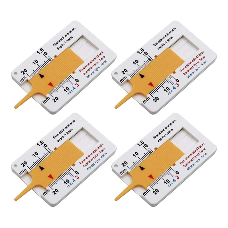 

4 шт., глубина протектора шины, 0-20 мм