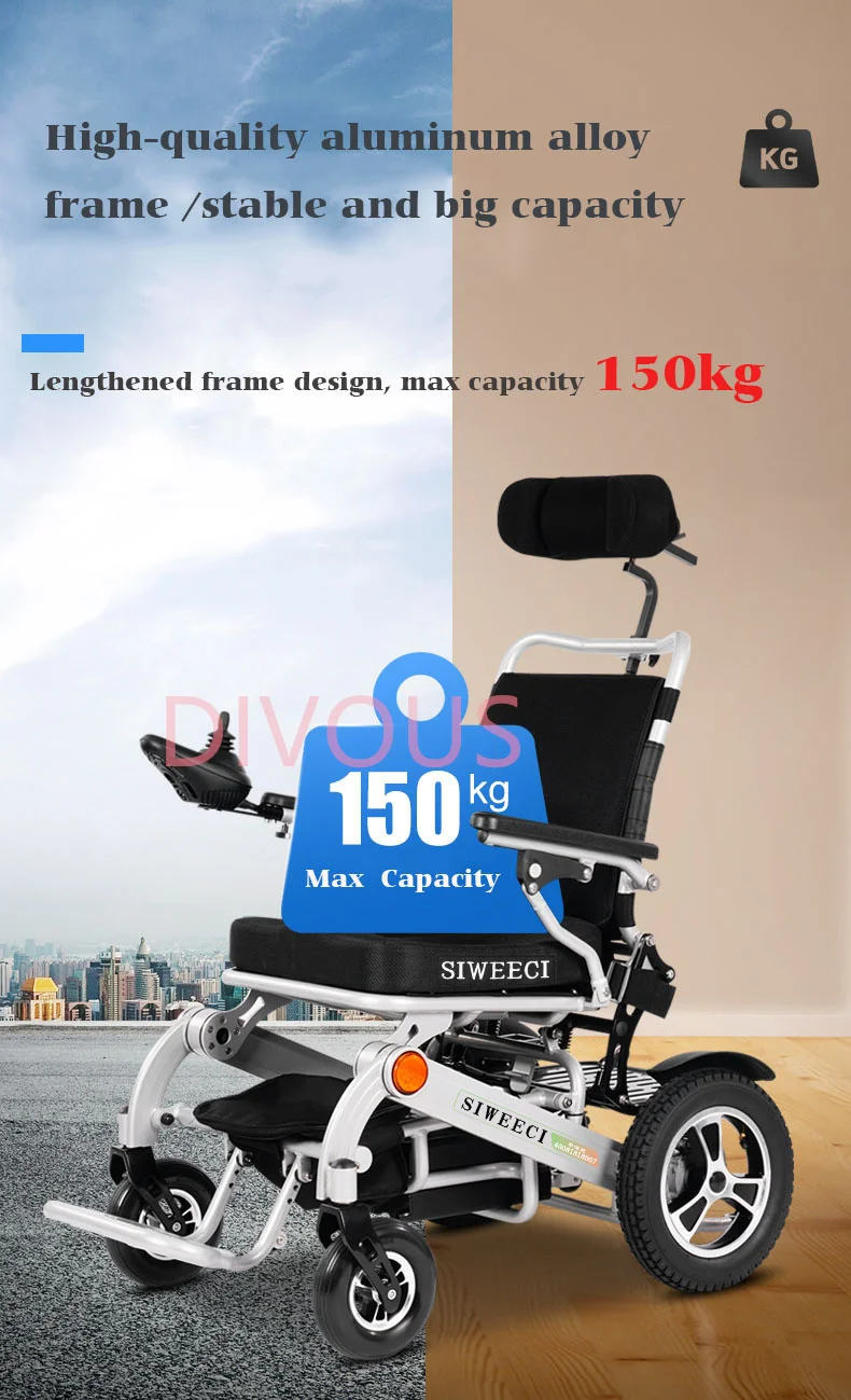 Бесплатная доставка складная электрическая инвалидная коляска для отдыха с