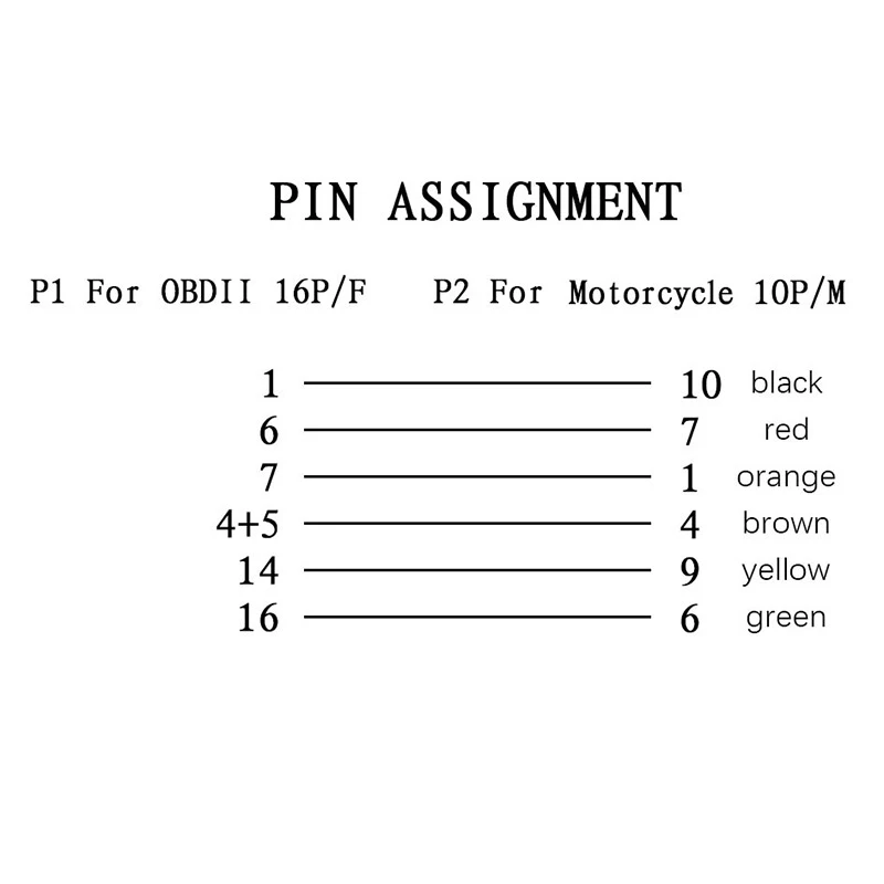 

for ICOM D Cable Motorcycles 10 Pin Adaptor 10Pin to 16Pin OBD2 OBDII Diagnostic Cable I-COM A2 Tool Cables