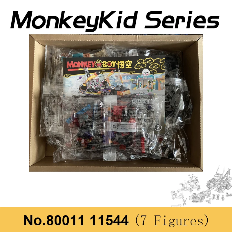 

1153pcs MonkeyKid Series Red Son Inferno Track Red Boy Chariot Building Blocks Bricks Toys For Boy Birthday Gifts 80011 11544