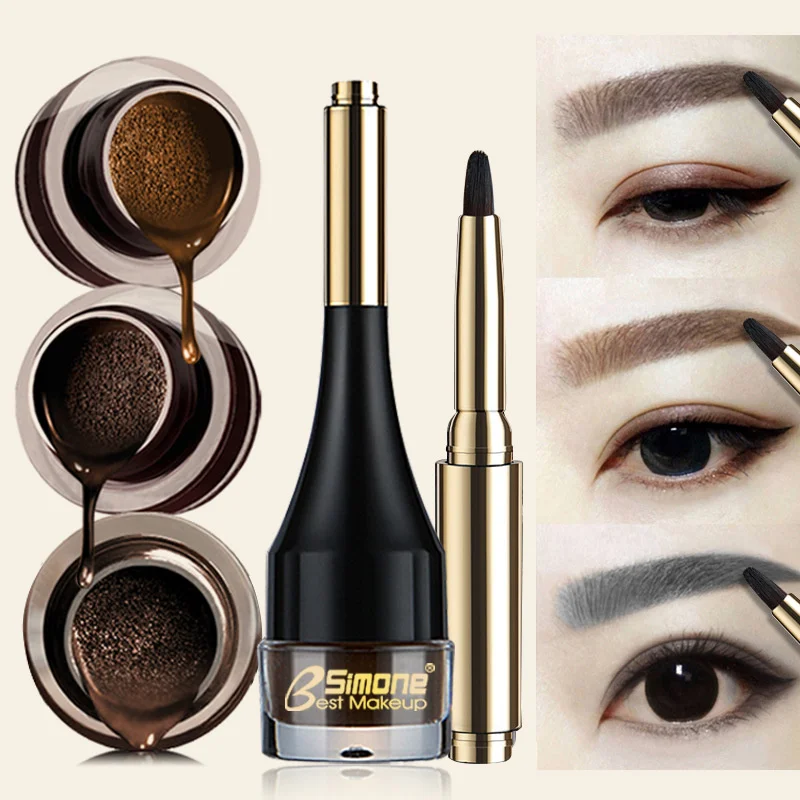 

1pc Eyebrow Cream Enhancers Long-lasting Waterproof Air-cushion Dye Eye Brows Gel Brown Tinted Liquid Eyebrows Tint Makeup