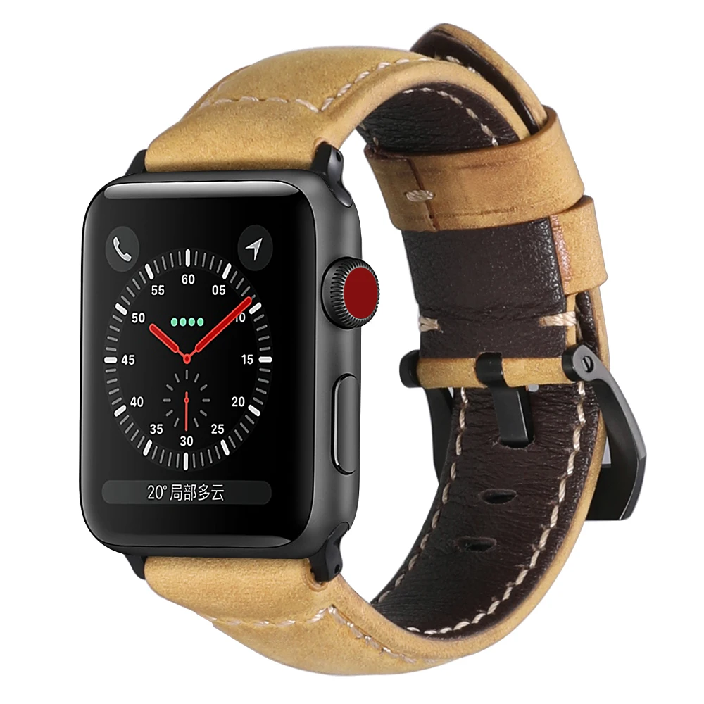 Ремешок CHIMAERA для Apple Watch кожаный браслет Iwatch серии 1/2/3/4 ремешок 38 мм 40 42 44 адаптеры