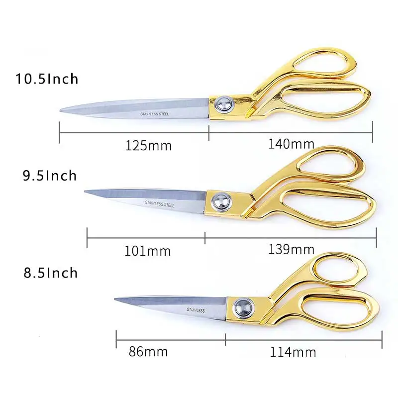 

Pulaqi Gold Scissors Sewing Scissors For Fabric Dressmaking Scissor Upholstery Tool Textile Leather Cutter Tailor Scissor
