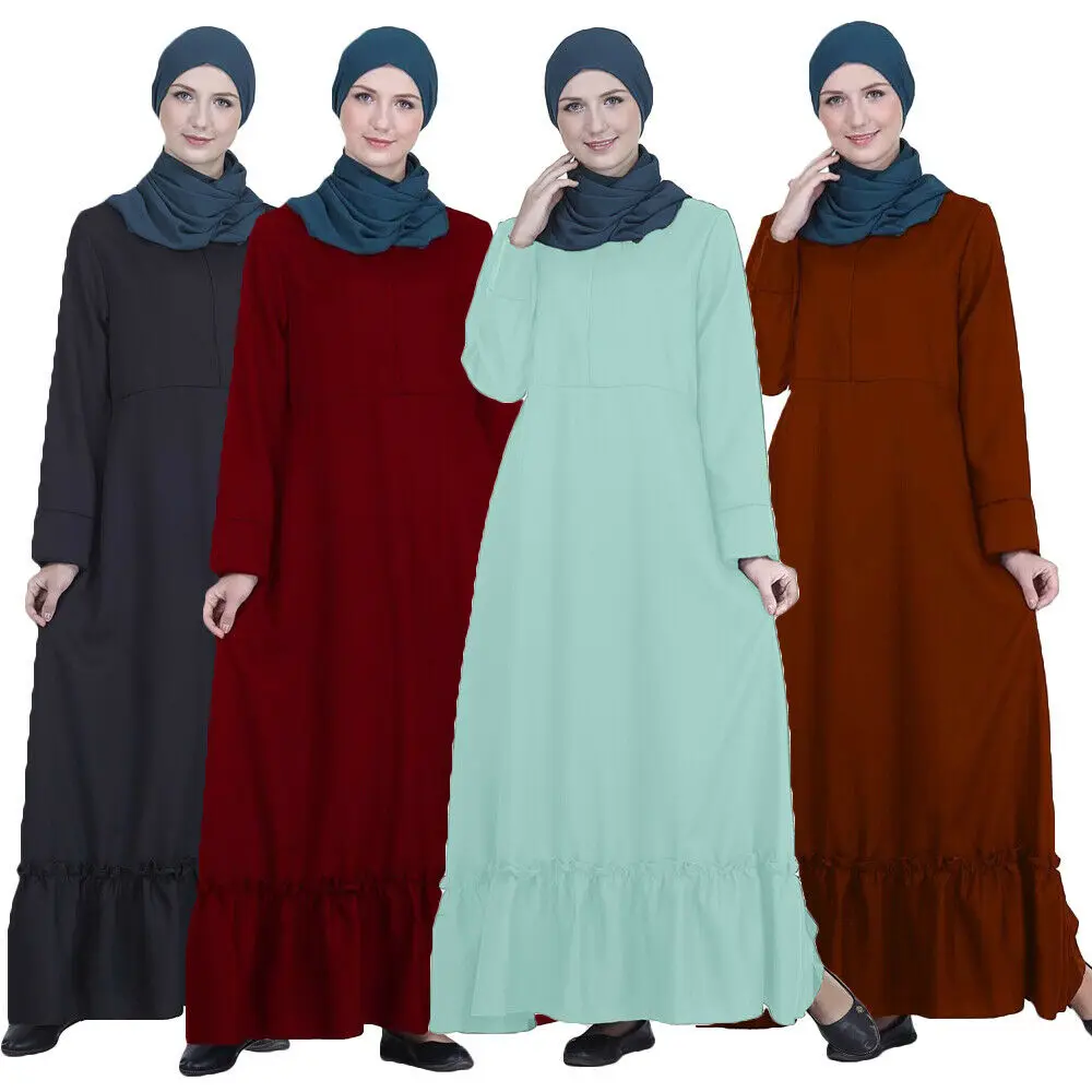 

Ruffle Abaya Dubai Kaftan Muslim Women Long Dress Islamic Loose Party Gown Turkish Abayas Arab Robe Cocktail Jilbab Middle East