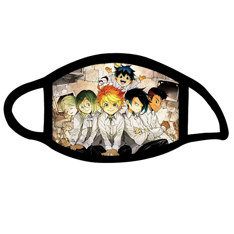 

Polyester Mouth Mask The Promised Neverland 3D Printing Japanese Cartoon Graphic Fashion Anime Cute Unisex 2021 New