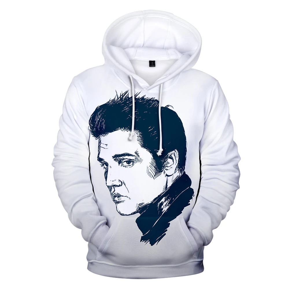 Elvis Presley new men and women 3D hoodie fashion orange casual Elvis Presley Harajuku 3DHooded autumn and winter pullover