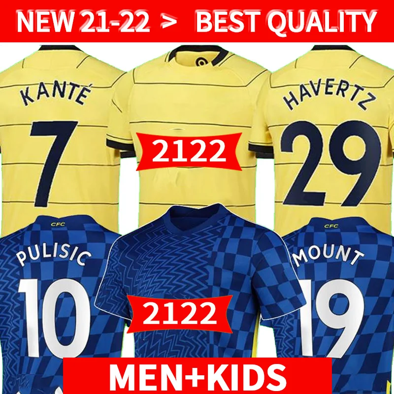 

20 21 22 Chelsea cf Soccer jersey Player verison WERNER HAVERTZ CHILWELL ZIYECH 2021 2022 PULISIC Football Shirt kids set