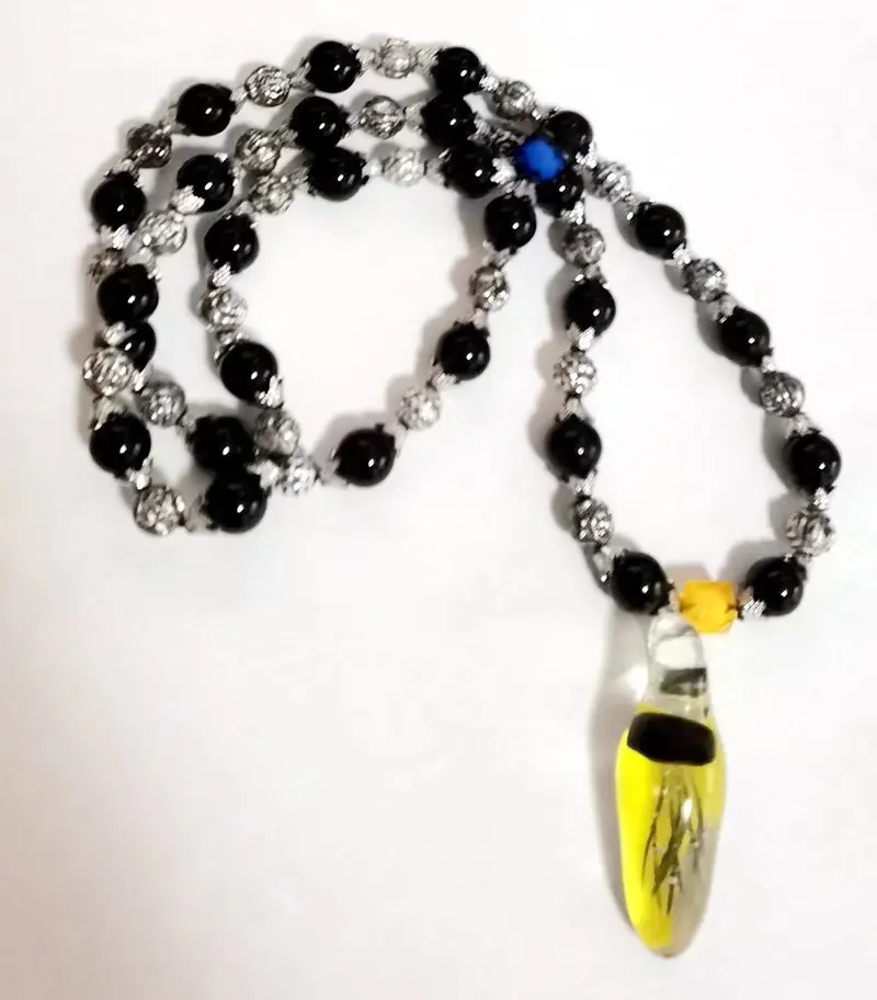 

Стеклянная черная Медуза ручной работы, модные черные бусины в форме капли, подвесные нитки, украшения, крутые ювелирные изделия