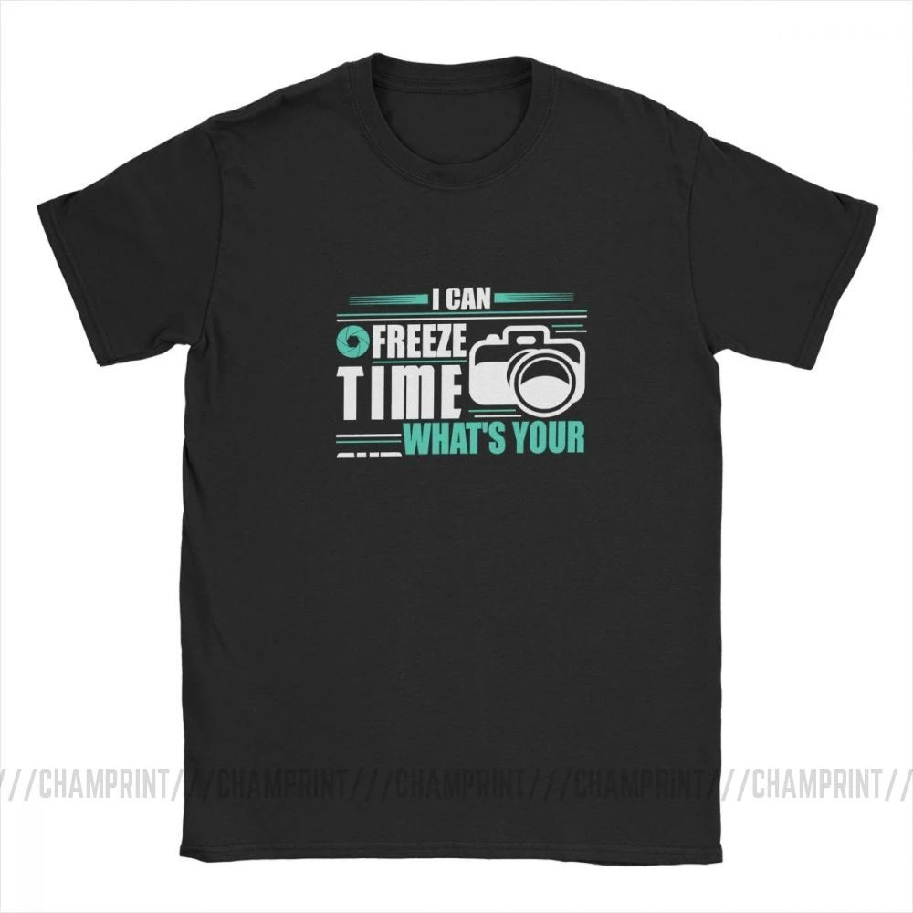 Men's Photographer T Shirt Pure Cotton Clothing Funny Short Sleeve Crew Neck Tee Unique T-Shirts | Мужская одежда