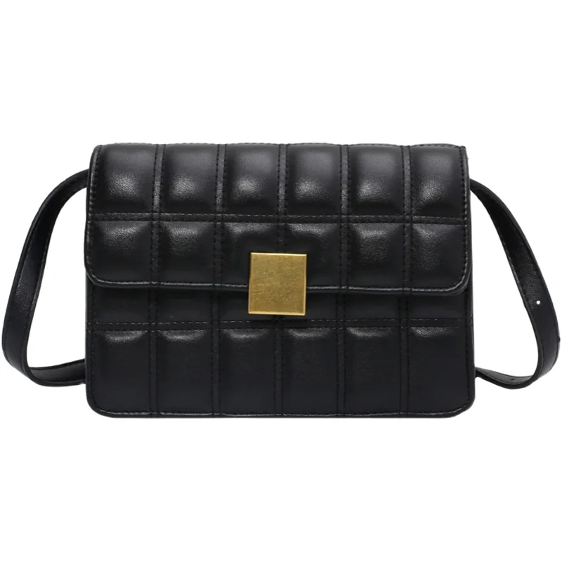 

Luxury Fashion Brand Square Grid PU Leather Ladies Crossbody Shoulder Handbags Women 2021 Bags Black Women's wallet