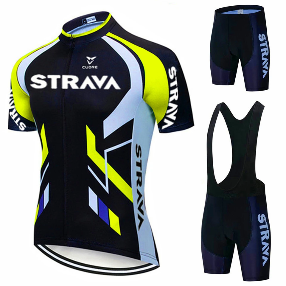 

2021 STRAVA Summer Pro Cycling Jersey set Ropa Ciclismo Mountain Bike Clothing Breathable Bicycle Clothes Sportswear for mans
