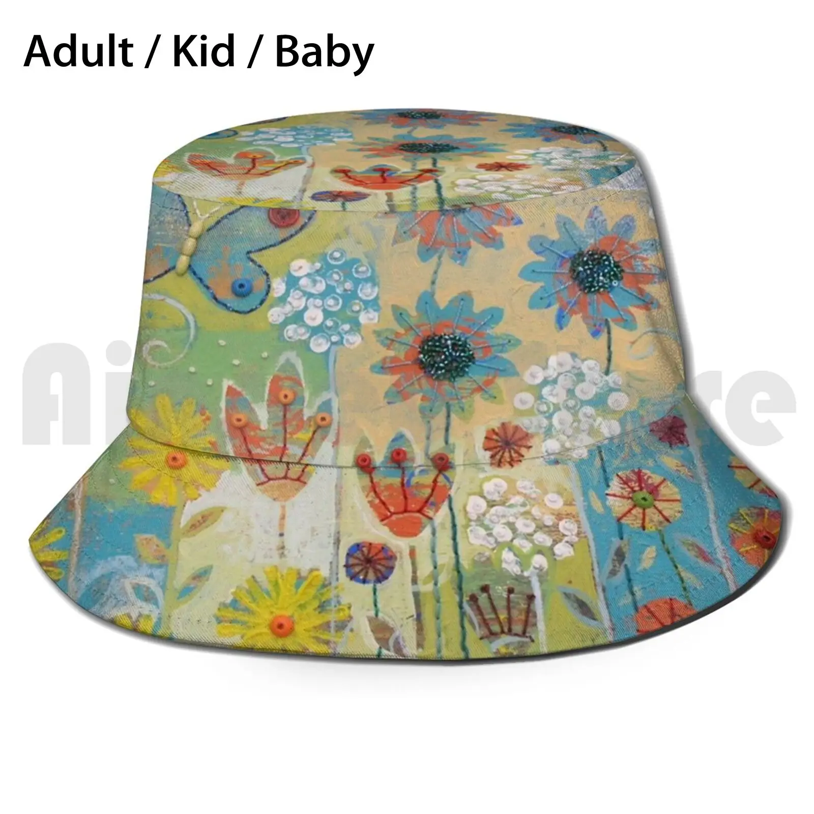 

Складывающаяся Солнцезащитная шляпа с УФ-защитой, цветы, бабочки, Современные Деревья с бусинами