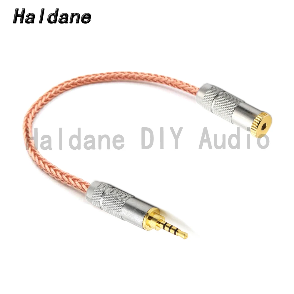 Adaptador de Áudio Equilibrado para 3.5mm 2.5 a 3.5 Haldane Trrs Masculino Fêmea Equilibrada Occ Único Cabo Cobre Cristal 2.5mm