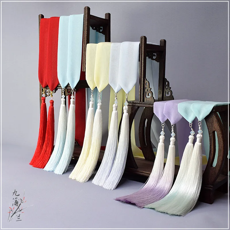 

Solid Color Chinese Clothing Hair Band Tassels Hair Accessories Chiffon Ribbon Immortal Headdress Belt