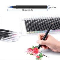 24 colors set waterolor felt tip pens brushes for painting doodle art markers pen coloring calligraphy achool supplies professio