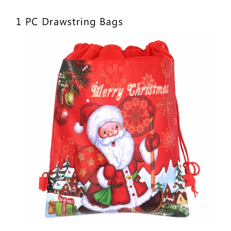 1 pc bag 1/2 шт. шнурком Рождественский подарок сумки Drawstring хлопка, сумки для макияжа, сумка дорожный мешок для хранения одежды Для женщин Для мужчин Сумки из натуральной кожи - Цвет: 1 pc bag
