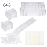 36grids plastic embroidery floss cross stitch organizer box with 90pcs floss bobbins160 floss number stickers diy sewing tools