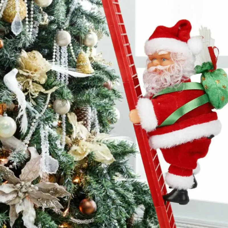 

Funny Cute Fashion Christmas Tree Decoration Ornaments Adorable Climbing Electric Ladder Santa Claus Xmas Home Decor