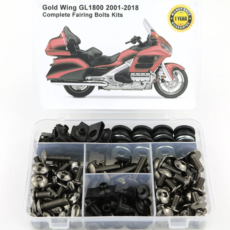 Titanium Для HONDA GL1800 GOLDWING 2001- полный обтекатель Болты Комплект скоростные гайки мотоциклетные Боковое покрытие винты OEM стиль стали - Цвет: Titanium