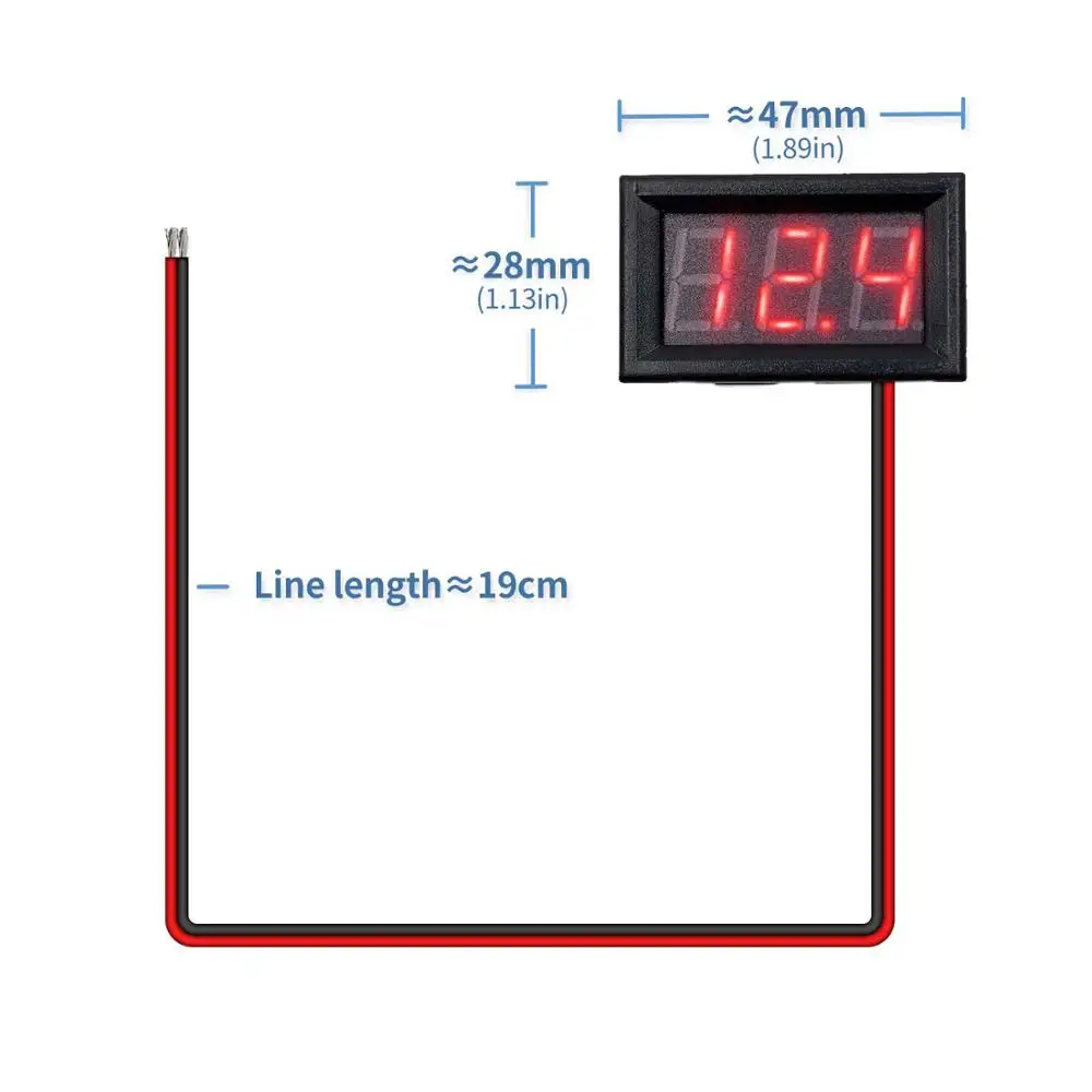 DC 4.5V-30V Red Мини цифровой вольтметр постоянного тока 4,5 в до 30 в цифровой вольтметр напряжение Панель метр для 6 в 12 В 24 в вольтметр Для электромобиля или мотоцикла автомобиля 0,56'' - Цвет: DC 4.5V-30V Red